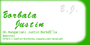 borbala justin business card